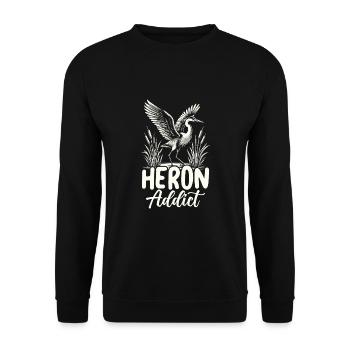 Heron Addict - Unisex Pullover - Schwarz - Vorne - Alina (178cm) & Michal (187cm)