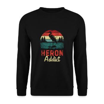Heron Addict - Unisex Pullover - Schwarz - Vorne - Alina (178cm) & Michal (187cm)