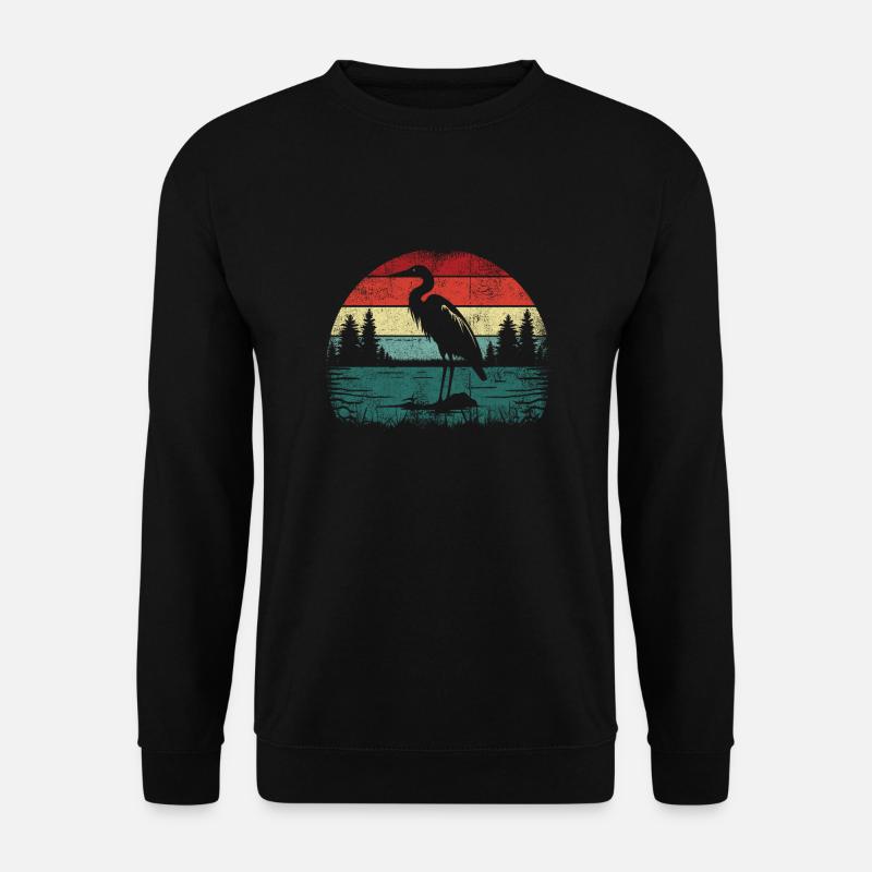Retro Heron - Unisex Sweatshirt - black