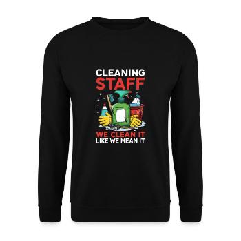 Cleaning Staff - Unisex Sweatshirt - black - Front - Alina (178cm) & Michal (187cm)