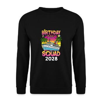 Birthday Cruise Squad 2028 - Unisex Pullover - Schwarz - Vorne - Alina (178cm) & Michal (187cm)