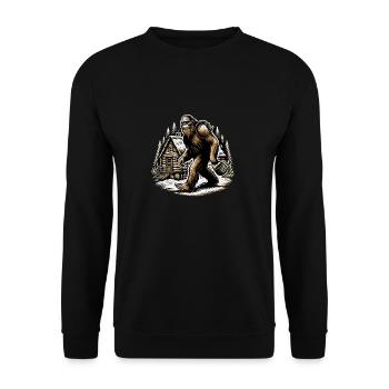 Bigfoot Sammler Sasquatch - Unisex Pullover - Schwarz - Vorne - Alina (178cm) & Michal (187cm)