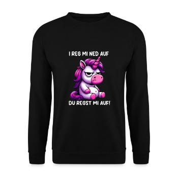 I reg mi ned auf, du upest mi auf, - Sweat-shirt Unisexe - noir - Devant - Alina (178cm) & Michal (187cm)