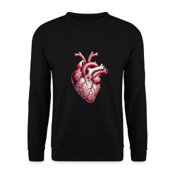Anatomical Heart Flowers - Unisex Sweatshirt - black - Front - Alina (178cm) & Michal (187cm)