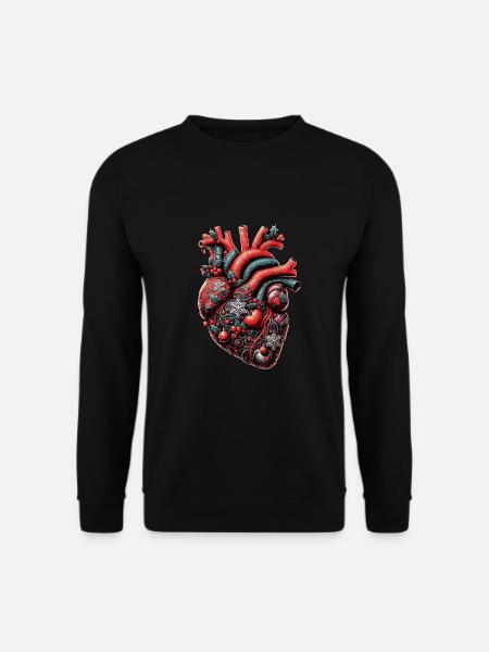 Weihnachten Anatomisches Herz - Unisex Pullover - Schwarz