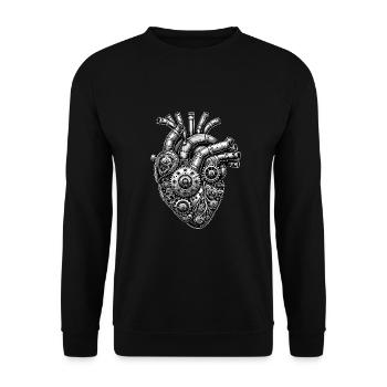 Mechanical Steampunk Heart - Unisex Sweatshirt - black - Front - Alina (178cm) & Michal (187cm)