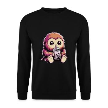 Bigfoot Bubble Tea - Unisex Pullover - Schwarz - Vorne - Alina (178cm) & Michal (187cm)