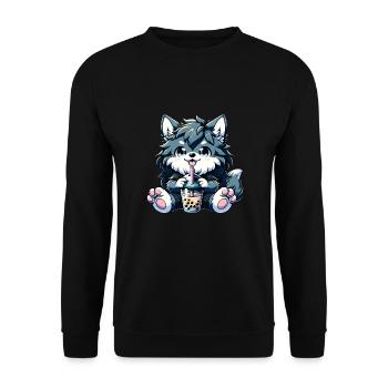 Thé à bulles loup-garou - Sweat-shirt Unisexe - noir - Devant - Alina (178cm) & Michal (187cm)