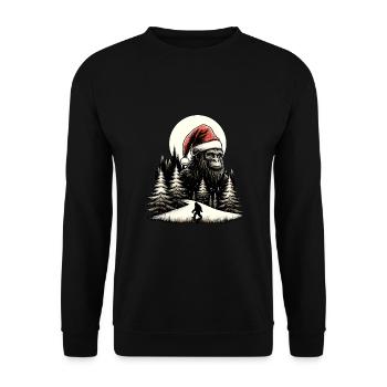 Weihnachtsmann Bigfoot - Unisex Pullover - Schwarz - Vorne - Alina (178cm) & Michal (187cm)
