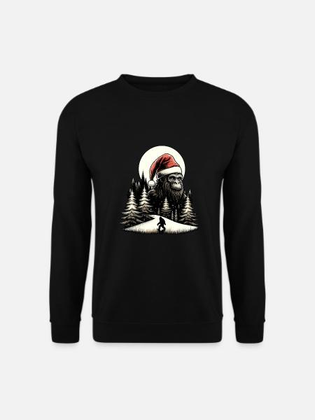Weihnachtsmann Bigfoot - Unisex Pullover - Schwarz
