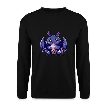 Mothman Bubble Tea - Unisex Sweatshirt - black - Front - Alina (178cm) & Michal (187cm)