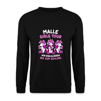 Malle Girls Tour - Unisex Sweatshirt - black - Front - Alina (178cm) & Michal (187cm)