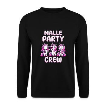 Malle Party Crew - Unisex Sweatshirt - black - Front - Alina (178cm) & Michal (187cm)