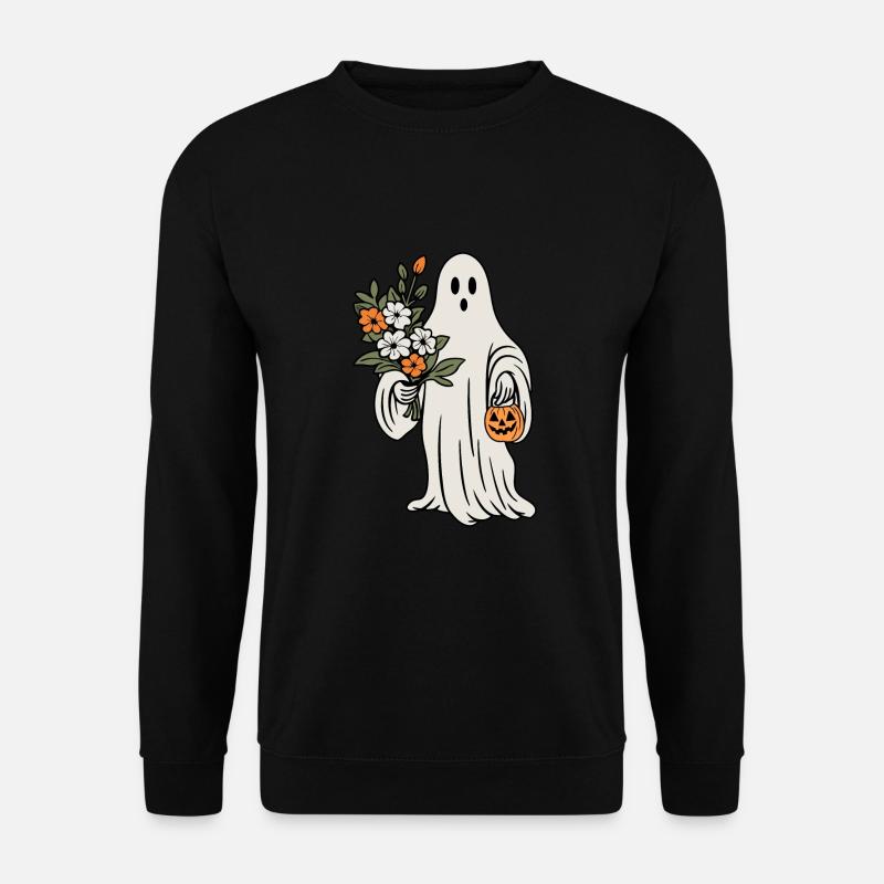 Ghost with flowers - Unisex Sweatshirt - black