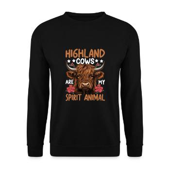 Highland Cows Are My Spirit Animal - Unisex Pullover - Schwarz - Vorne - Alina (178cm) & Michal (187cm)