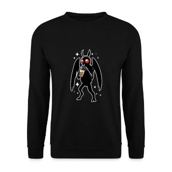 Mothman Bubble Tee - Unisex Pullover - Schwarz - Vorne - Alina (178cm) & Michal (187cm)