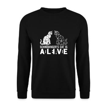 Schrödinger's Cat Is Dead and Alive - Unisex Sweatshirt - black - Front - Alina (178cm) & Michal (187cm)