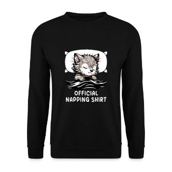 Chemise de sieste officielle loup-garou - Sweat-shirt Unisexe - noir - Devant - Alina (178cm) & Michal (187cm)