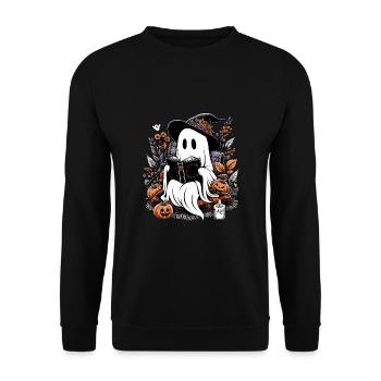 Livres de lecture fantôme citrouille Halloween - Sweat-shirt Unisexe - noir - Devant - Alina (178cm) & Michal (187cm)