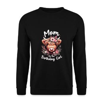 Mom Of The Birthday Girl - Unisex Pullover - Schwarz - Vorne - Alina (178cm) & Michal (187cm)