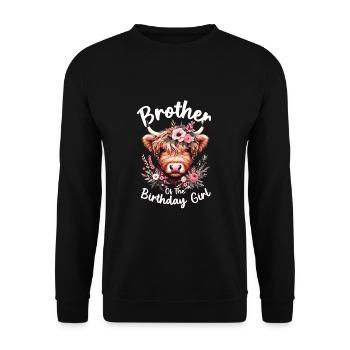 Brother Of The Birthday Girl - Unisex Pullover - Schwarz - Vorne - Alina (178cm) & Michal (187cm)