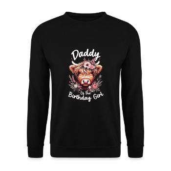 Daddy Of The Birthday Girl - Unisex Pullover - Schwarz - Vorne - Alina (178cm) & Michal (187cm)