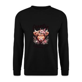 Auntie Of The Birthday Girl - Unisex Pullover - Schwarz - Vorne - Alina (178cm) & Michal (187cm)