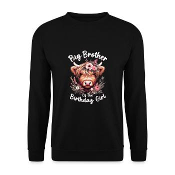 Big Brother Of The Birthday Girl - Unisex Pullover - Schwarz - Vorne - Alina (178cm) & Michal (187cm)
