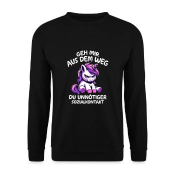 Écarte-toi de mon chemin, contact social inutile - Sweat-shirt Unisexe - noir - Devant - Alina (178cm) & Michal (187cm)