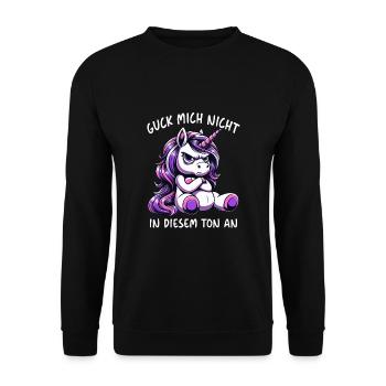 Ne me regarde pas sur ce ton - Sweat-shirt Unisexe - noir - Devant - Alina (178cm) & Michal (187cm)