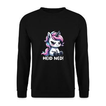 Heid Ned Dialecte Licorne - Sweat-shirt Unisexe - noir - Devant - Alina (178cm) & Michal (187cm)