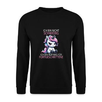 Je ne suis pas difficile à dire sarcastique - Sweat-shirt Unisexe - noir - Devant - Alina (178cm) & Michal (187cm)