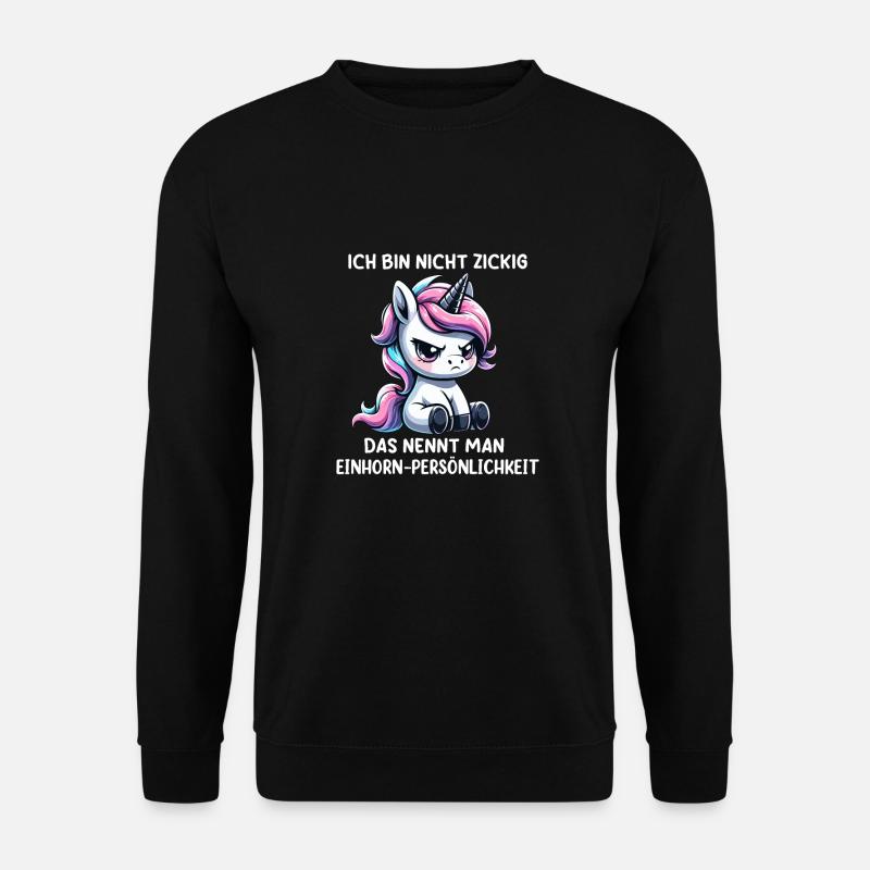 Einhorn Persönlichkeit Sarkastischer Spruch - Unisex Pullover - Schwarz