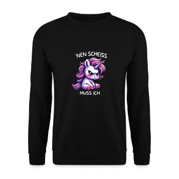 Nen Scheiss Muss ich - Unisex Pullover - Schwarz - Vorne - Alina (178cm) & Michal (187cm)