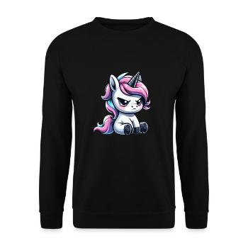 Licorne capricieuse - Sweat-shirt Unisexe - noir - Devant - Alina (178cm) & Michal (187cm)