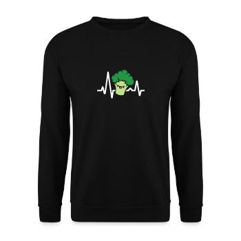 Rythme cardiaque ECG de brocoli - Sweat-shirt Unisexe - noir - Devant - Alina (178cm) & Michal (187cm)