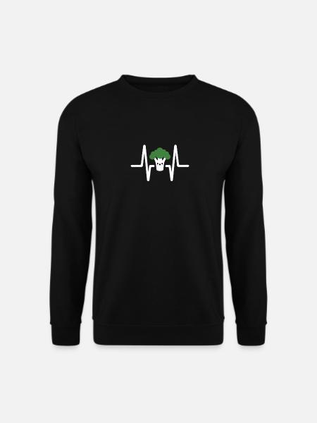 Broccoli ECG Heartbeat - Unisex Sweatshirt - black