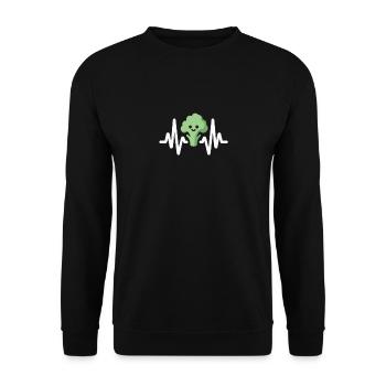 Rythme cardiaque ECG de brocoli - Sweat-shirt Unisexe - noir - Devant - Alina (178cm) & Michal (187cm)
