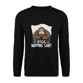 Bigfoot Official Napping Shirt - Unisex Sweatshirt - black - Front - Alina (178cm) & Michal (187cm)