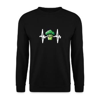 Rythme cardiaque ECG de brocoli - Sweat-shirt Unisexe - noir - Devant - Alina (178cm) & Michal (187cm)
