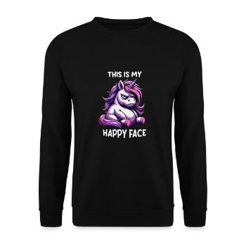This Is My Happy Face - Unisex Sweatshirt - black - Front - Alina (178cm) & Michal (187cm)