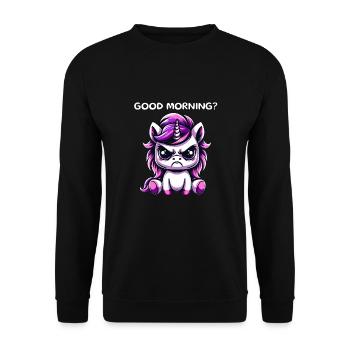 Good Morning - Unisex Pullover - Schwarz - Vorne - Alina (178cm) & Michal (187cm)