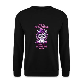 C’est une belle journée pour me laisser tranquille. - Sweat-shirt Unisexe - noir - Devant - Alina (178cm) & Michal (187cm)