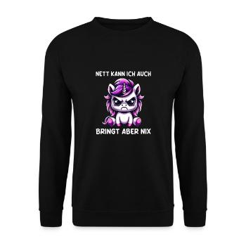 Sympa je peux aussi apporter mais rien - Sweat-shirt Unisexe - noir - Devant - Alina (178cm) & Michal (187cm)
