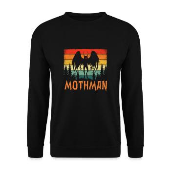 Retro Mothman - Unisex Sweatshirt - black - Front - Alina (178cm) & Michal (187cm)