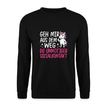 Écarte-toi de mon chemin, contact social inutile - Sweat-shirt Unisexe - noir - Devant - Alina (178cm) & Michal (187cm)