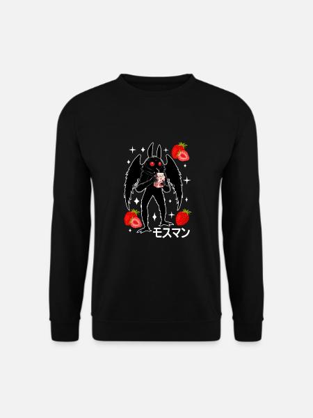 Mothman Erdbeer Milchshake - Unisex Pullover - Schwarz