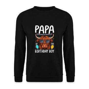 Papa Of The Birthday Boy - Unisex Sweatshirt - black - Front - Alina (178cm) & Michal (187cm)