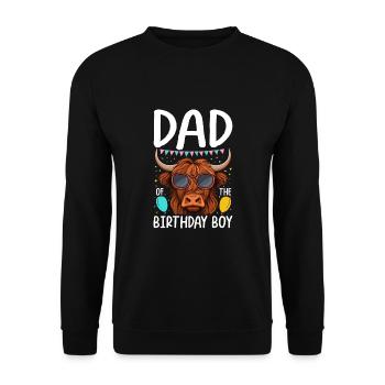 Dad Of The Birthday Boy - Unisex Pullover - Schwarz - Vorne - Alina (178cm) & Michal (187cm)
