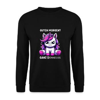 Guten Morgen Ganz Dünnes Eis - Unisex Sweatshirt - black - Front - Alina (178cm) & Michal (187cm)
